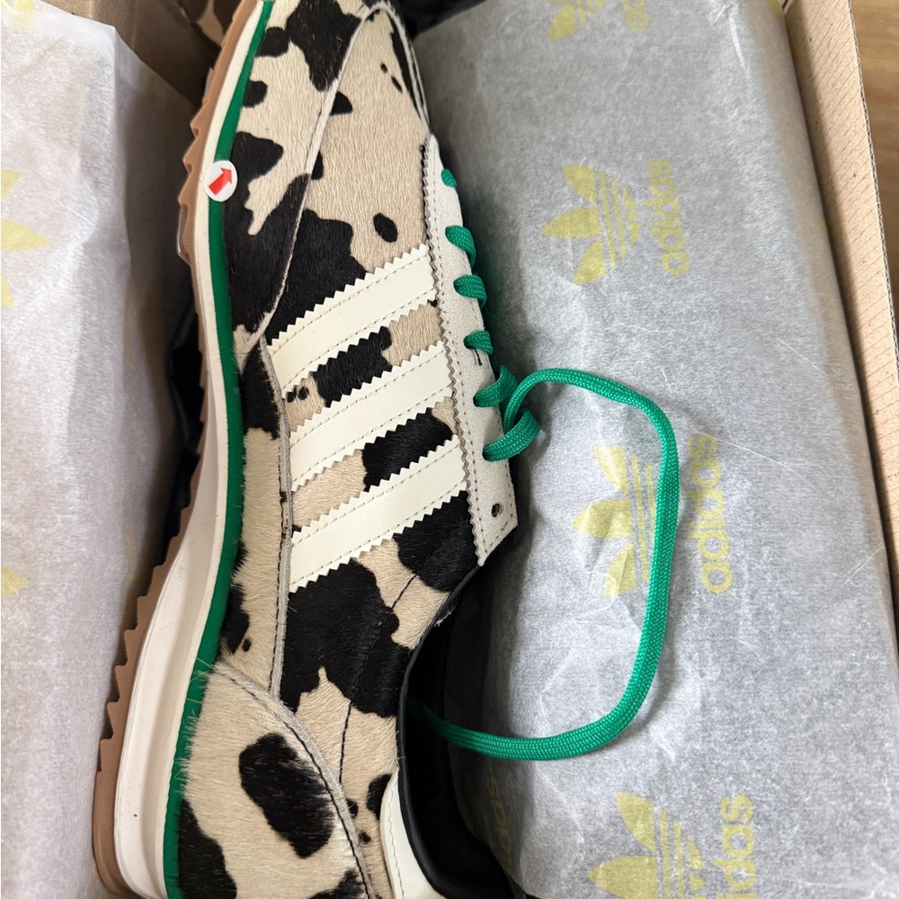 Adidas Women's SL 72 OG Cow Print Sneakers - Black and White - Picture 5 of 6